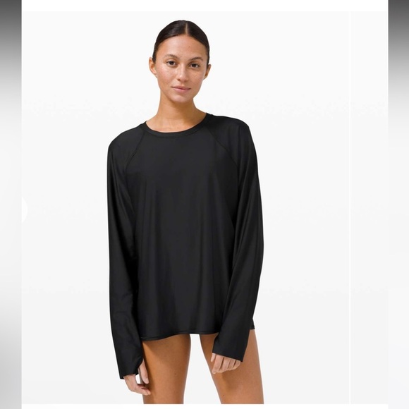 NWT Lululemon Waterside Relaxed UVP Long Sleeve / Black - Picture 1 of 9
